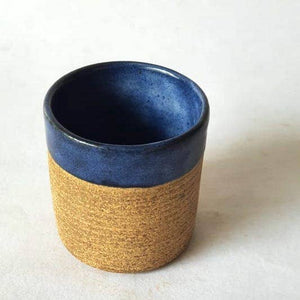 Rustic Blue Ceramic Tumbler Handmade Mug