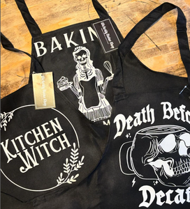Death Before Decaf, Gothic Kitchen Apron