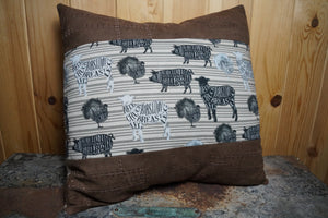 Farm Animals Theme Throw Pillow