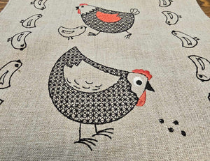 Chickens table runner SMALL