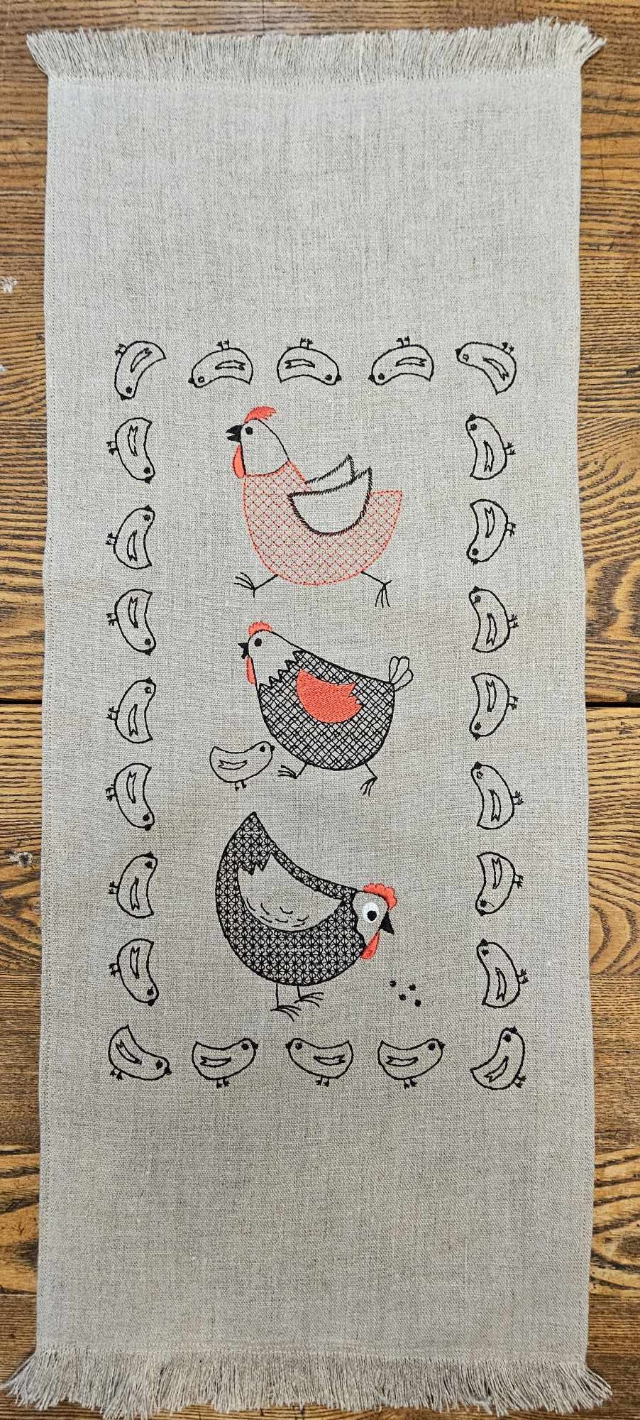 Chickens table runner SMALL