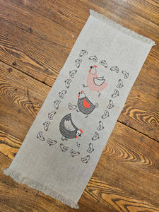 Chickens table runner SMALL