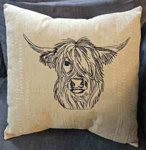 Highland Cow Throw Pillow