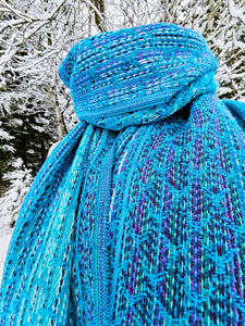 Shawl blue and aqua