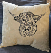 Load image into Gallery viewer, Highland Cow Throw Pillow