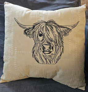 Highland Cow Throw Pillow