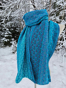 Shawl blue and aqua