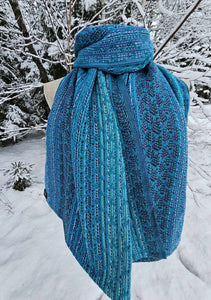 Shawl blue and aqua