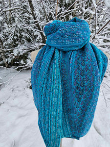 Shawl blue and aqua