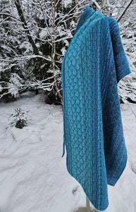 Shawl blue and aqua