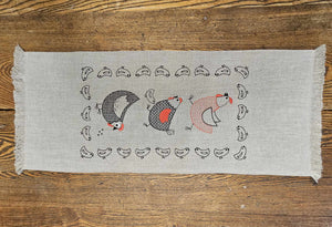 Chickens table runner SMALL