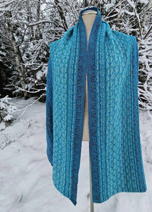 Shawl blue and aqua