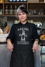 Charger l&#39;image dans la galerie, Baking Because Murder Is Wrong, Gothic Kitchen Apron