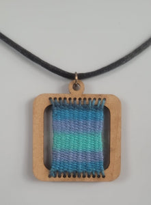 Handwoven wool pendant