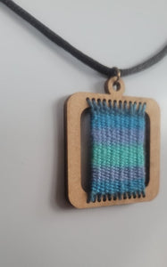 Handwoven wool pendant