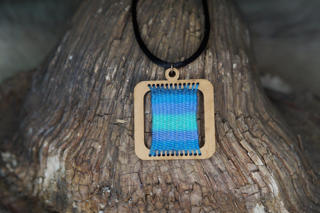 Handwoven wool pendant