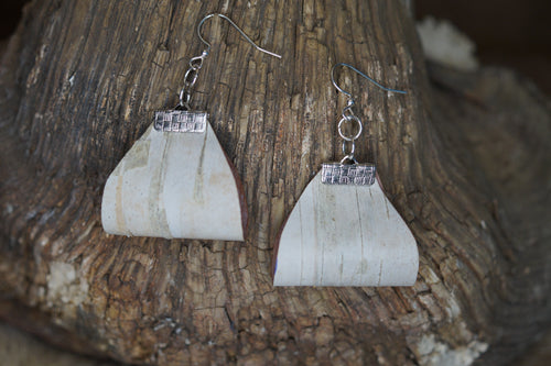 Folded birchbark earrings