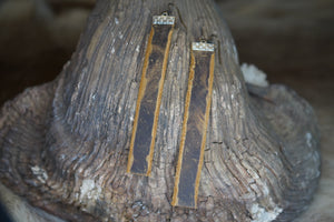 Rustic leather long earrings