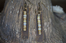 Load image into Gallery viewer, Stone and leather earrings