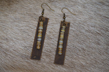 Load image into Gallery viewer, Stone and leather earrings