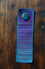 Load image into Gallery viewer, Woven Book Mark Purple with sparkly button