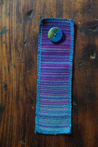 Woven Book Mark Purple with sparkly button