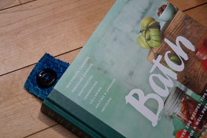 Woven Book Mark Black Button