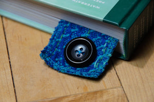 Woven Book Mark Black Button