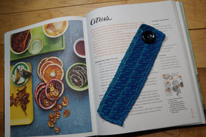 Woven Book Mark Black Button