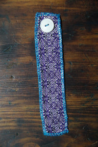 Woven Book Mark Purple Snow Flakes