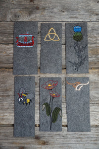 Embroidered Felted Wool Book Marks