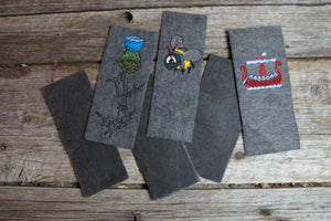 Embroidered Felted Wool Book Marks