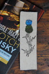 Burlap Style Thistle Book Mark