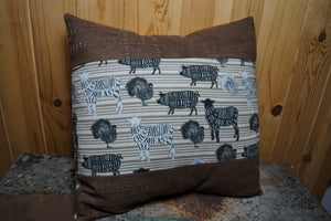 Farm Animals Theme Throw Pillow